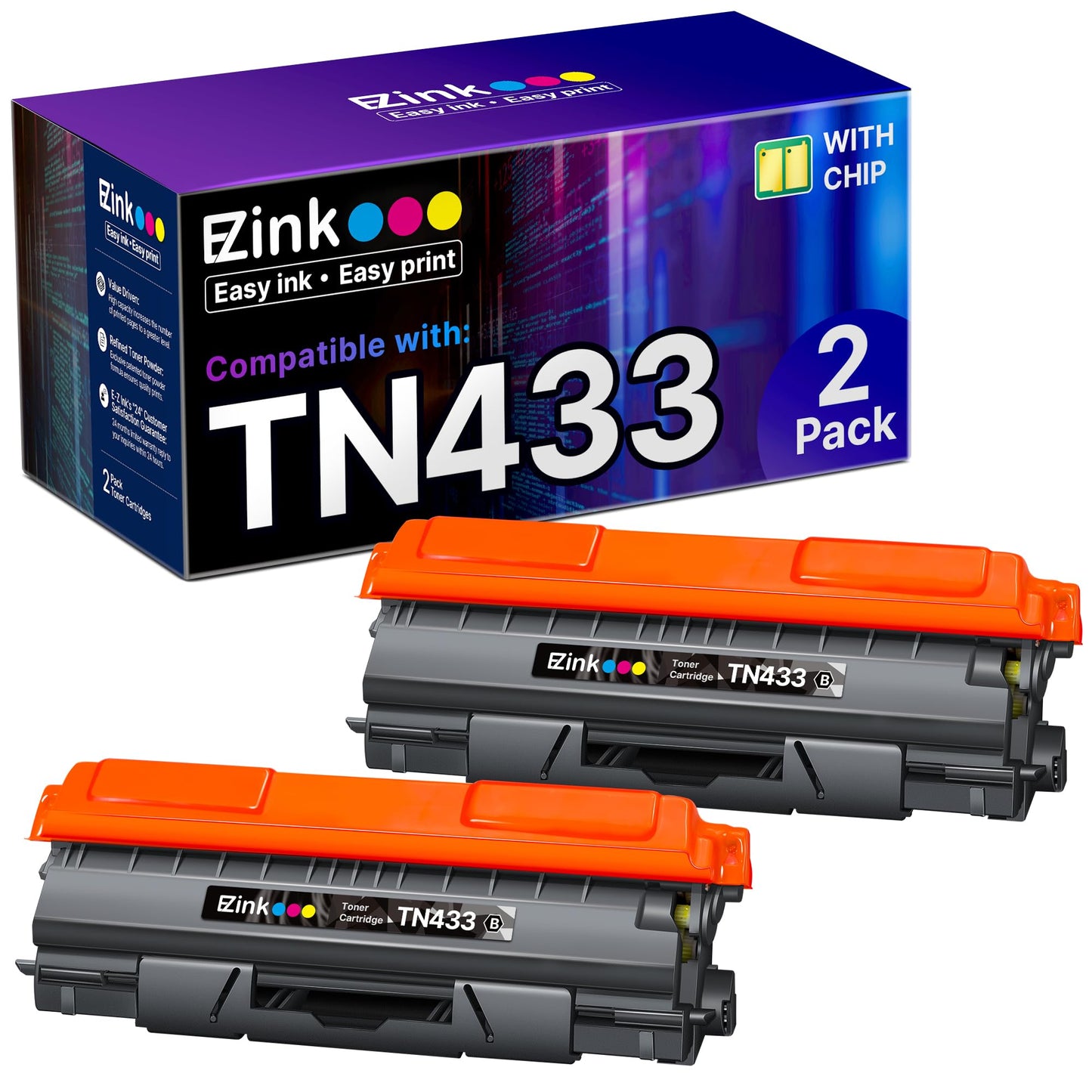 E-Z Ink TN433 Toner Cartridge Compatible for Brother TN-433 TN433bk TN431