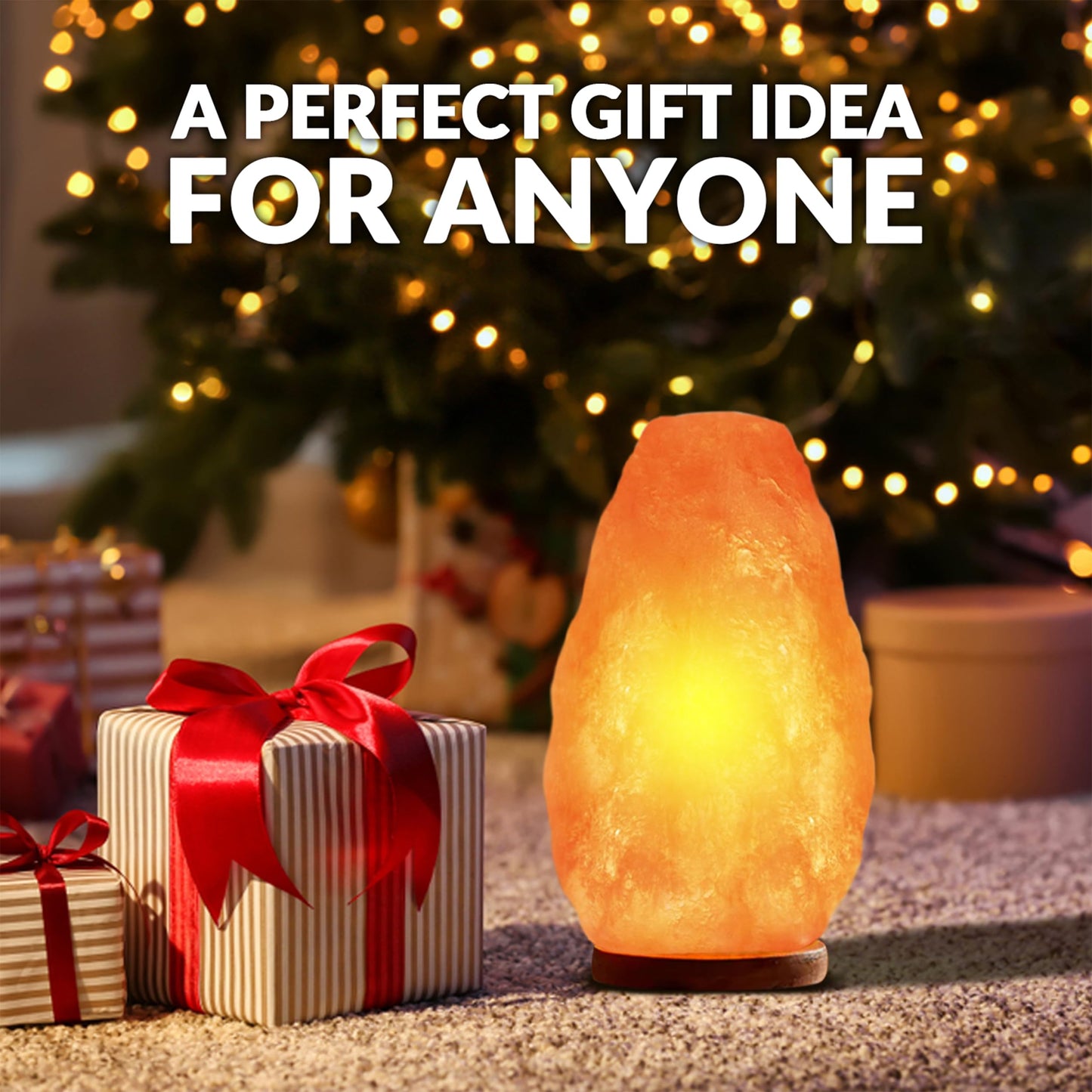 WBM LLC Himalayan Glow Natural Pink Salt Lamp, Crystal Salt Lamp Night Light with (ETL Certified) Brightness Control Dimmer Switch, Wooden Base & Salt