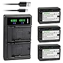 Kastar 3-Pack VW-VBK180 Battery and LTD2 USB Charger Replacement for Panasonic HDC-SD80P, HDC-SD80PC, HDC-SD80R, HDC-SD90, HDC-SD90EB-W-2012