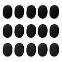 Eboot 15 Pack Mini Microphone Covers Foam Windscreen Lapel Headset Mic Foam Cover Protection for Small Lapel and Lavalier Microphones (Black)