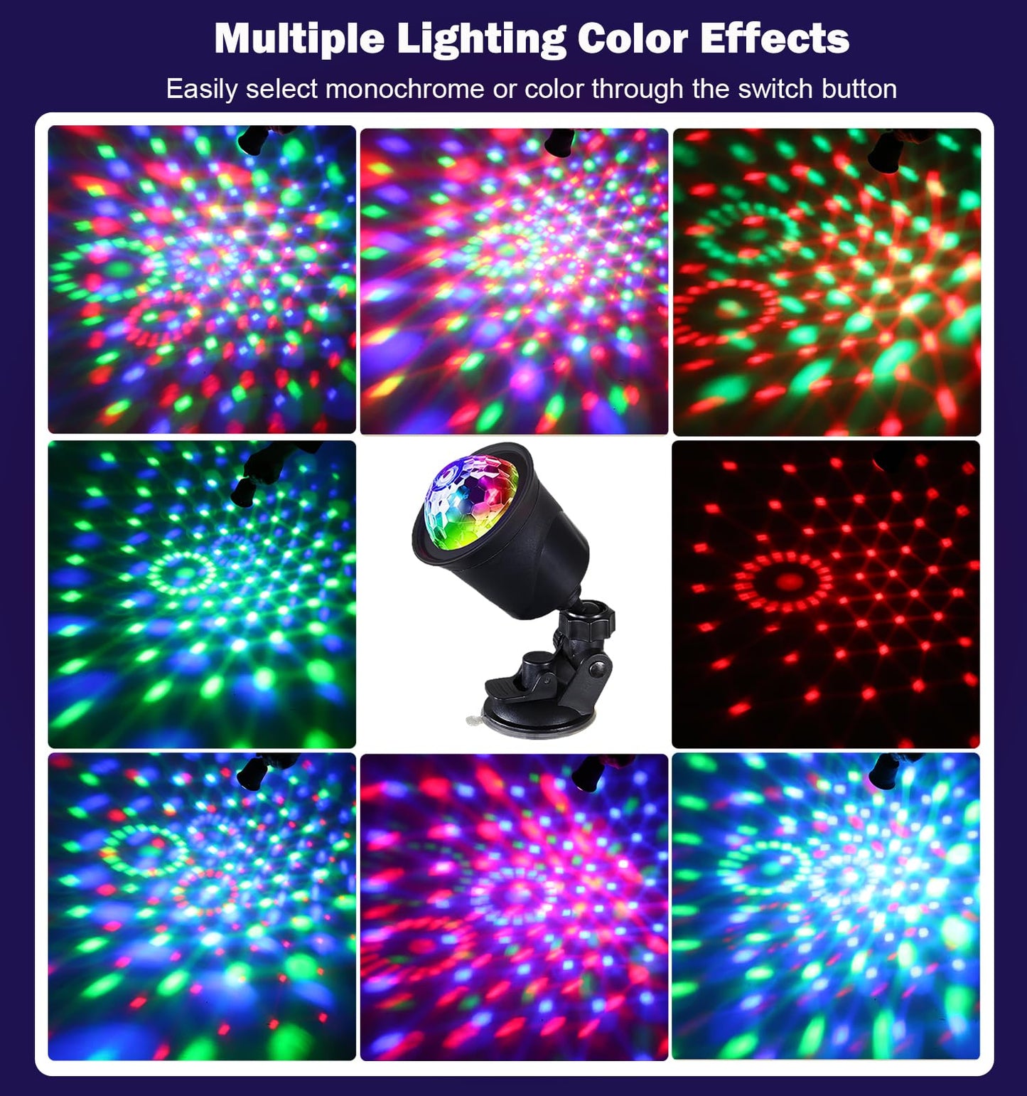 2-Pack Rechargeable Disco Ball Light Indoor Sound Activated Party Lights