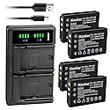 Kastar 4-Pack Battery and LTD2 USB Charger Compatible with Minolta NP-120 Battery, MN80NV, MN88NV, MN90NV, MN200NV, MN220NV 1080p Full HD, MN4K40NV 4K
