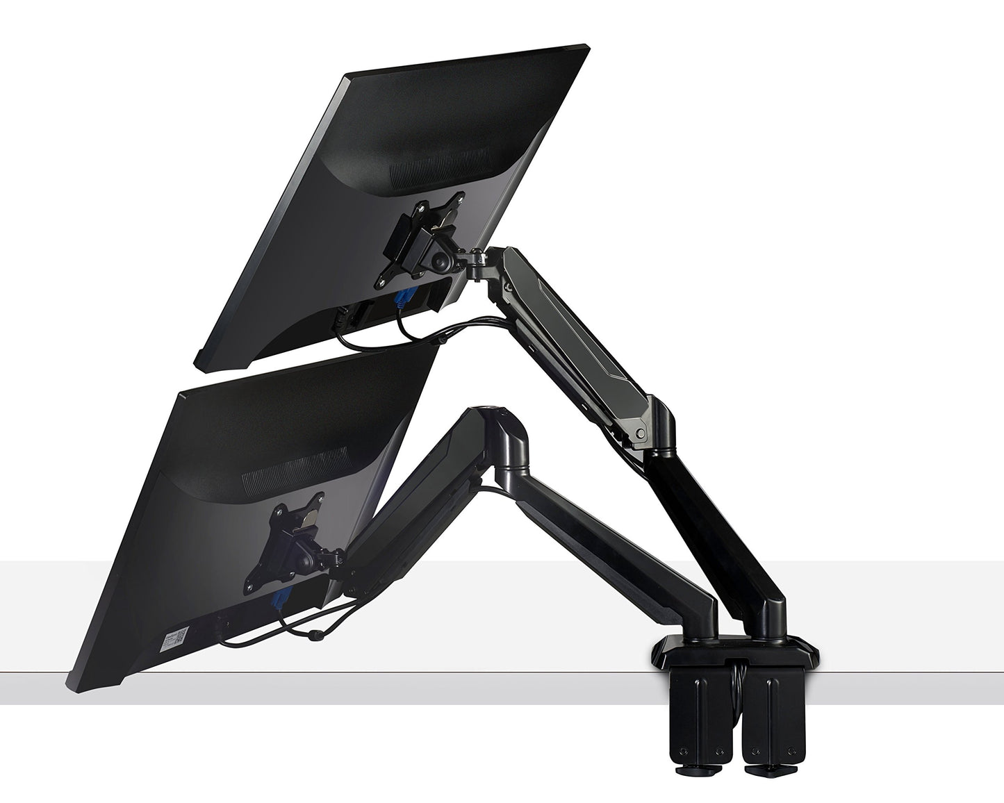 Fotolux Dual Monitor Mount| Ultra-Flex Dual-Arm Monitor Desktop MountFor 15"-27" with USB and Audio Ports| Extending &Retracting Arms|Increase Desk