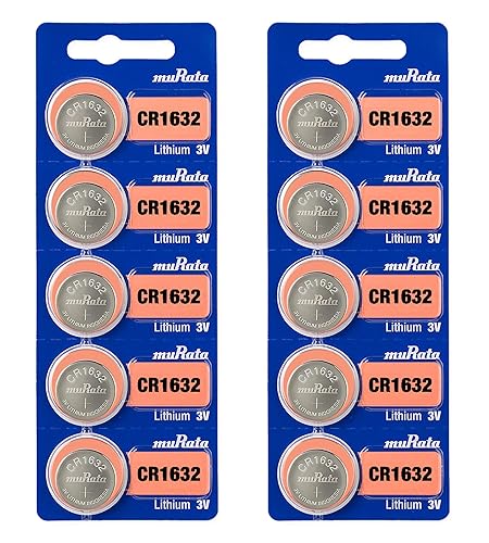 Murata CR1632 Battery DL1632 ECR1632 3V Lithium Coin Cell (10 Batteries)