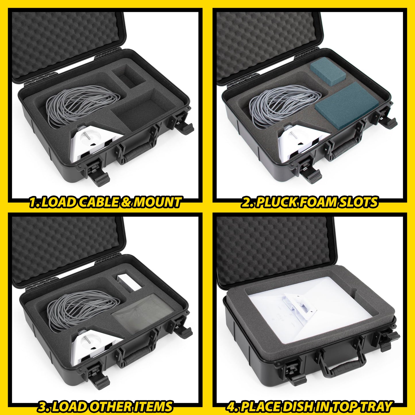 CASEMATIX Hard Case for Starlink Mini - Travel Storage for Dish, Mount, Power Supply, Cables & Accessories - Impact-Resistant Shell with Custom Foam &