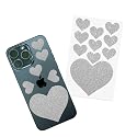 Dragon Grips Heart Stickers - 10 Pcs Clear Heart-Shaped Rubberized Grip Stickers - Waterproof, Multi-Purpose, Non-Slip, Textured Cell Phone Grip Tape