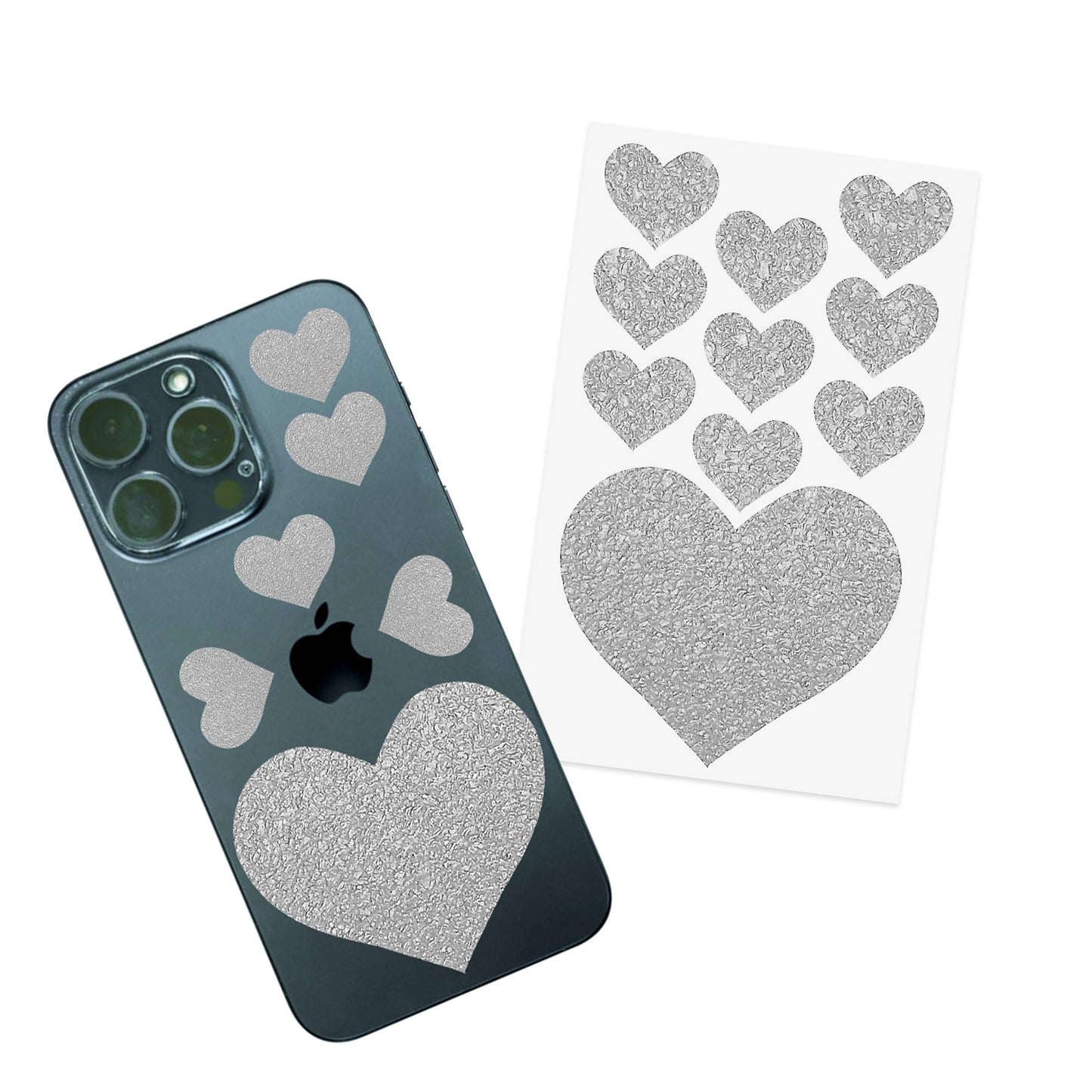 Dragon Grips Heart Stickers - 10 Pcs Clear Heart-Shaped Rubberized Grip Stickers - Waterproof, Multi-Purpose, Non-Slip, Textured Cell Phone Grip Tape