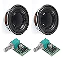 ALAMSCN 2PCS 1.5" 4Ohm 3W Audio Stereo Speaker Round Loudspeaker + 2PCS 3Wx2 DC 5V Digital Amplifier PAM8403 Amp Module for Arduino DIY Replacement