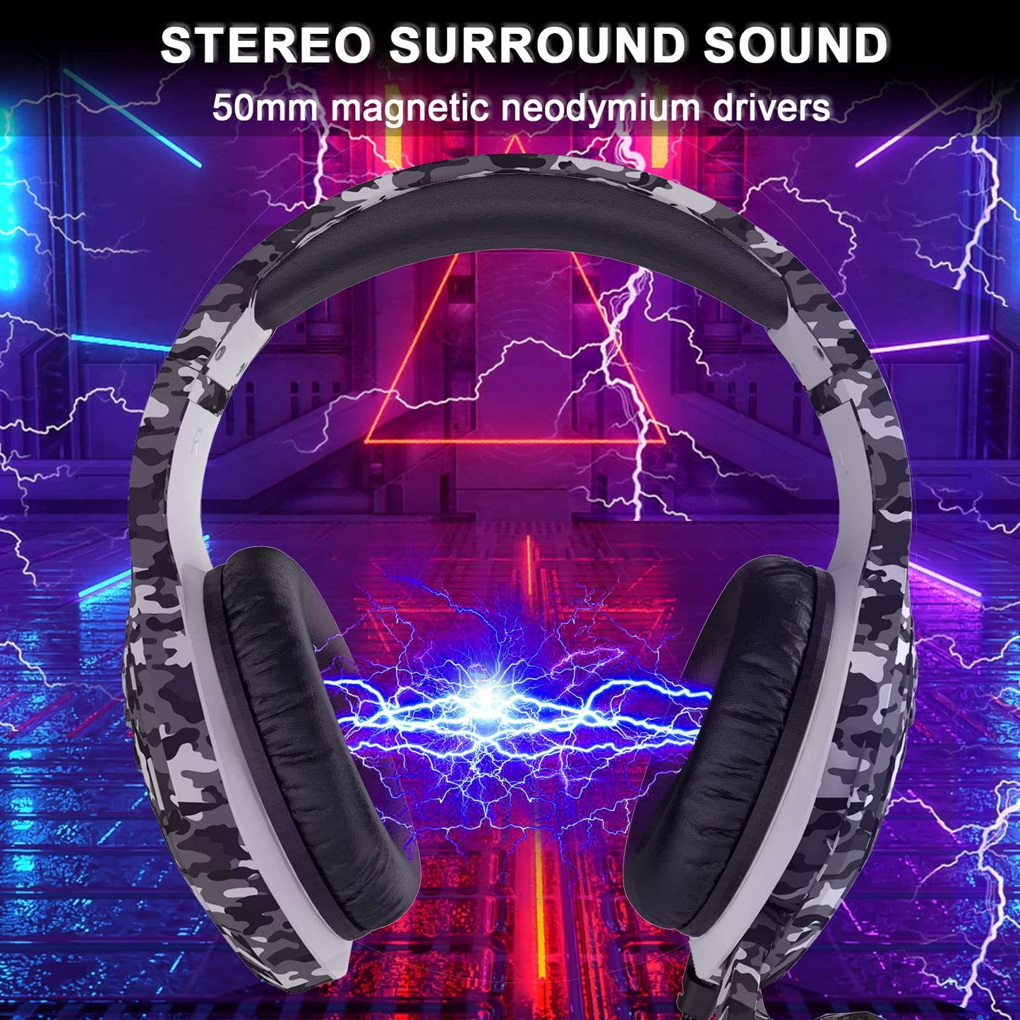 targeal Gaming Headset with Microphone - for PC, PS4, PS5, Switch, Xbox One, Xbox Series X|S - 3.5mm Jack Gamer Headphone with Noise Canceling Mic