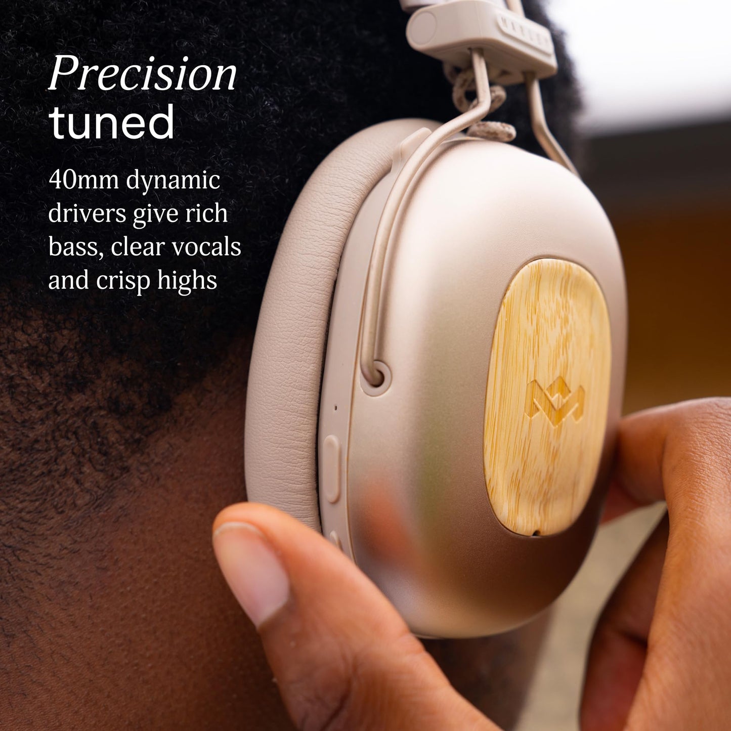 House of Marley Positive Vibration Rebel Wireless ANC Headphones - Over Ear Bluetooth Earphones with Adaptive Noise Cancelling, 130 H Playtime, IPX5…