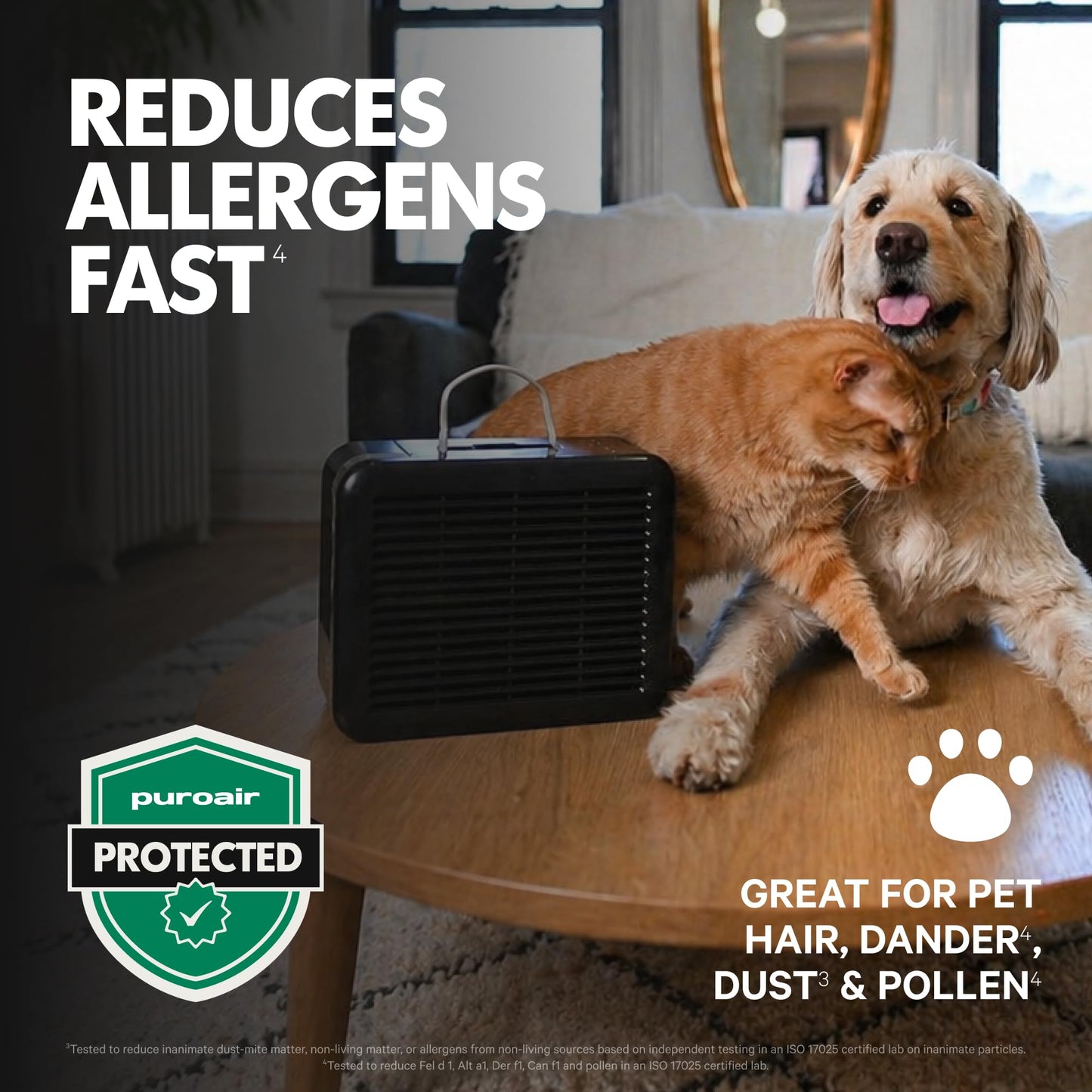 PuroAir 100i Smart HEPA Air Purifiers for Bedroom Home Pets - 550 Ft² (1PK)