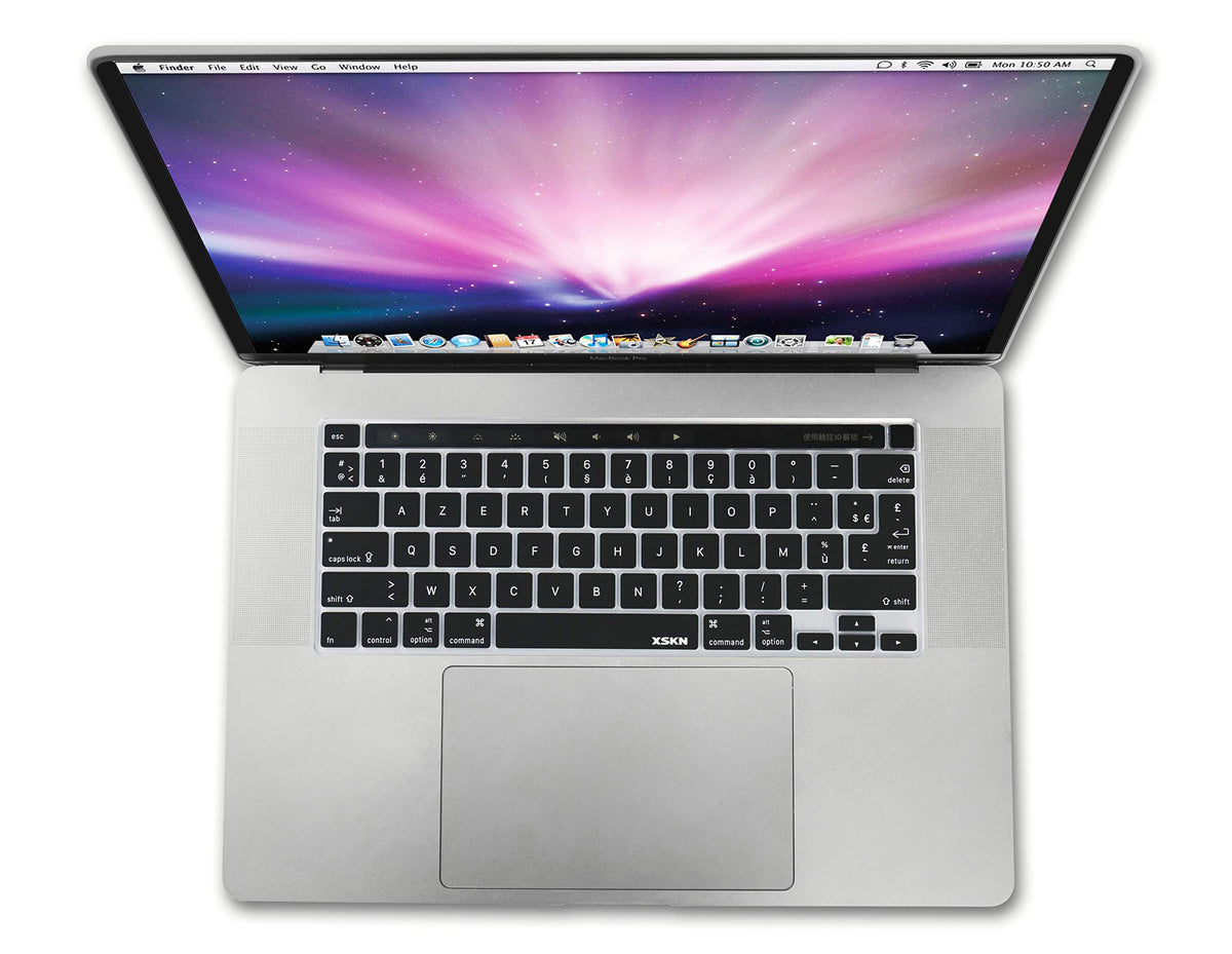 XSKN French Language Black Silicone Keyboard Cover Skin for Touch Bar Models 2019 New MacBook Pro 16 inch A2141 2020 New MacBook Pro 13.3 inch A2251