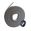 Oldhill Fastening Tapes Hook and Loop Reusable Straps Wires Cords Cable Ties - 1/2"" Width, 15' x 3 Rolls Grey, BY0882403A