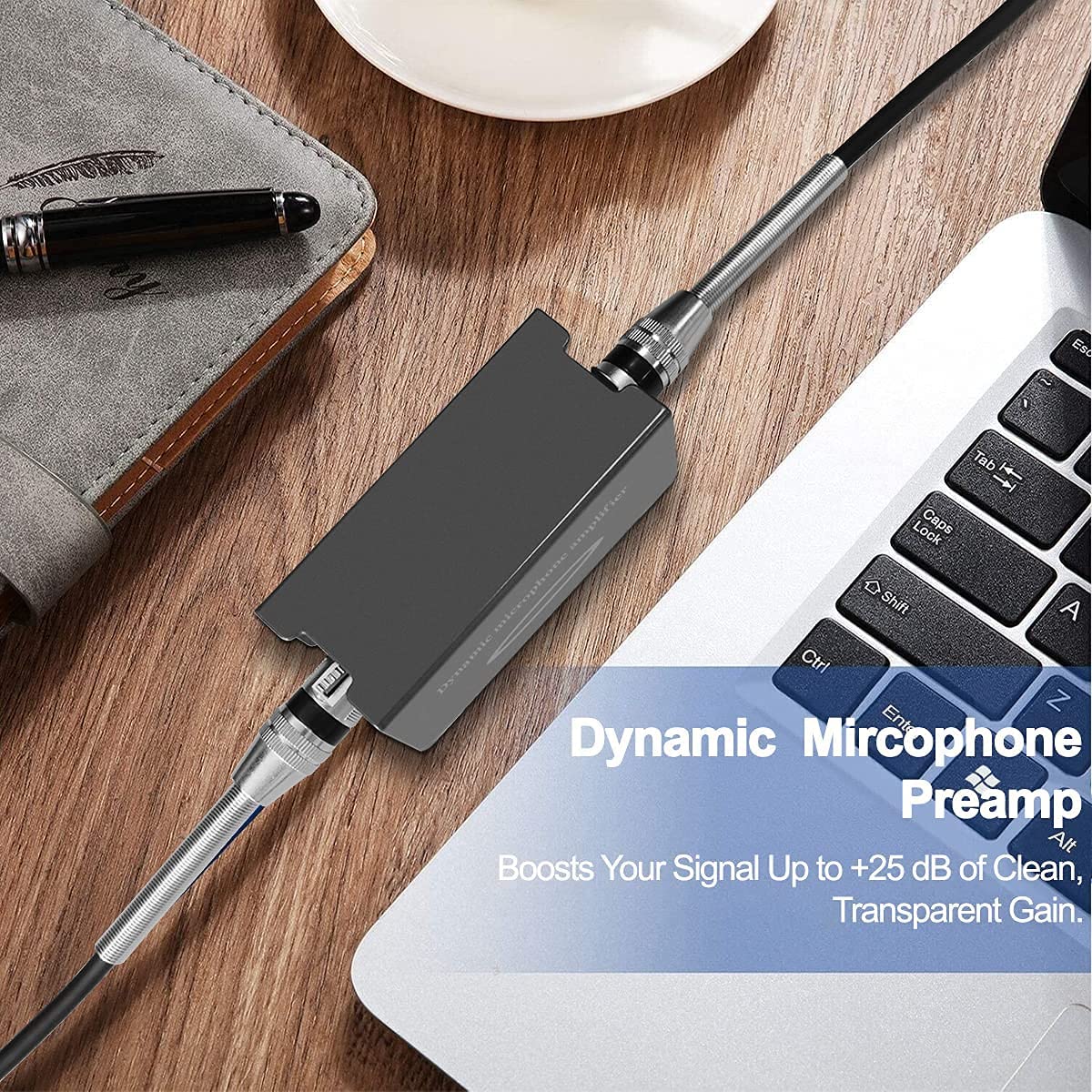 Microphone Preamp for Shure SM7B /SM58 /55SH Machine SMM-205 Dynamic Mircophone Preamp Booster for Livestream/Broadcast/Podcast/Vocal Recordings?GRAY?