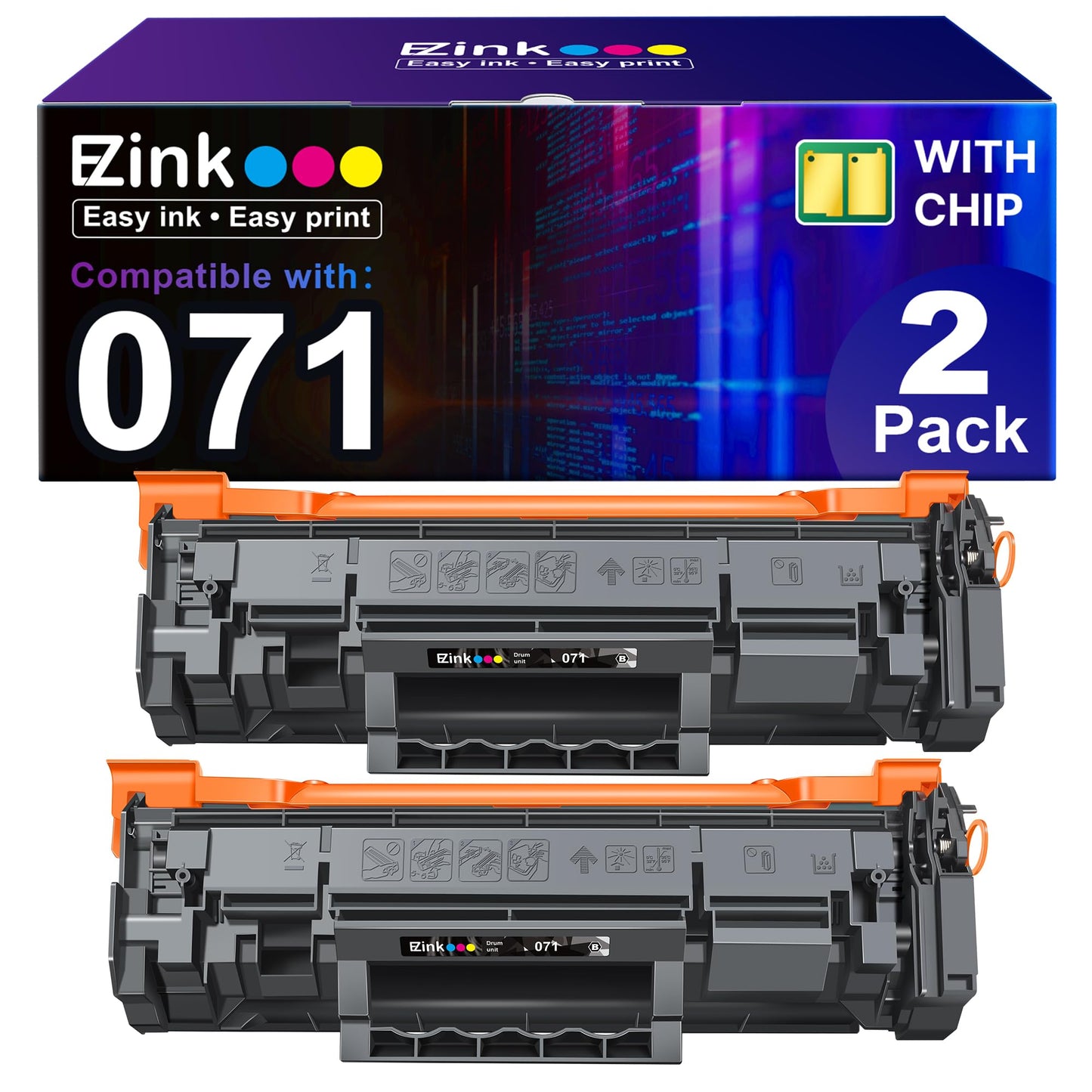 E-Z Ink CRG-071 071 Toner Cartridges-(with CHIP) Replacement for Canon 071 Black Toner Cartridge CRG071H Work with ImageCLASS LBP122dw LBP122 LBP120
