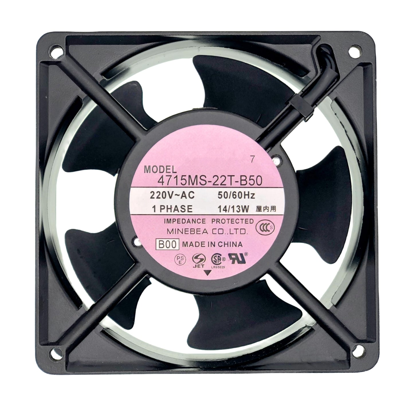 For NMB 4715MS-22T-B50 220V 50/60HZ D644099 14/13W 12038 Aluminum Frame AC Cooling Fan.