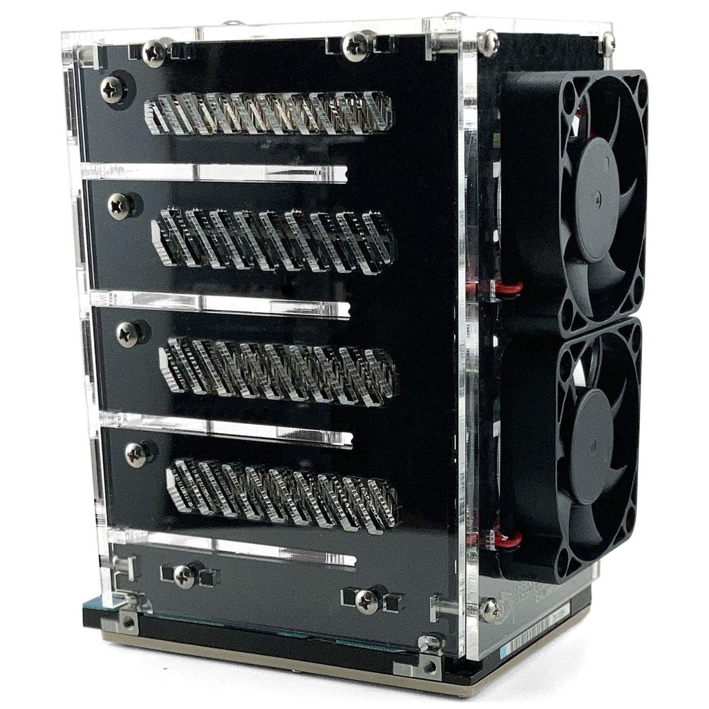 C4Labs Zebra Bramble Cluster Fan Case - Raspberry Pi 4B & 3B+ (4 Stack, Black Ice)
