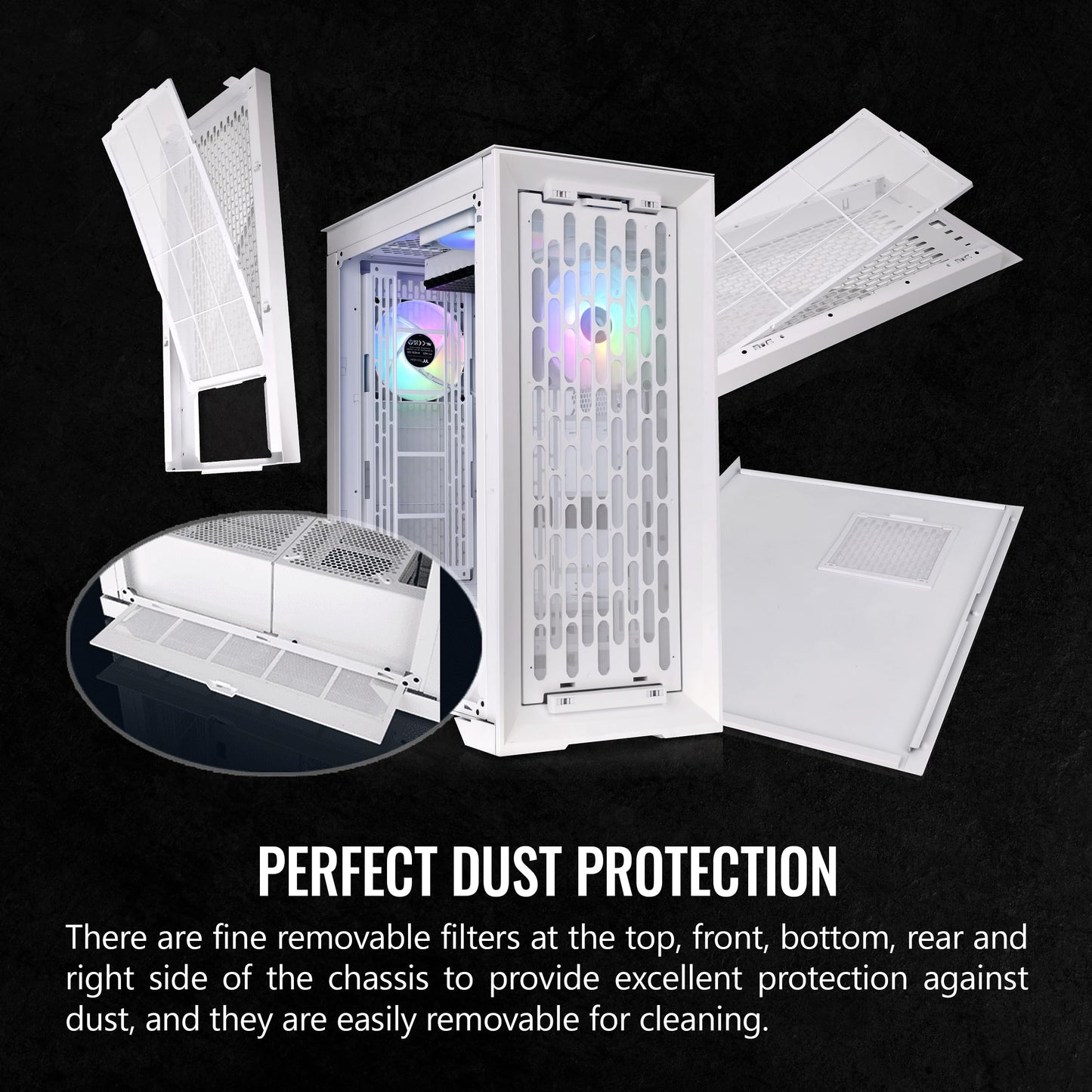 Thermaltake CTE T500 TG ARGB Snow E-ATX Full Tower with Centralized Thermal Efficiency Design; 3x140mm White CT140 ARGB Fans Pre-Installed; Tempered