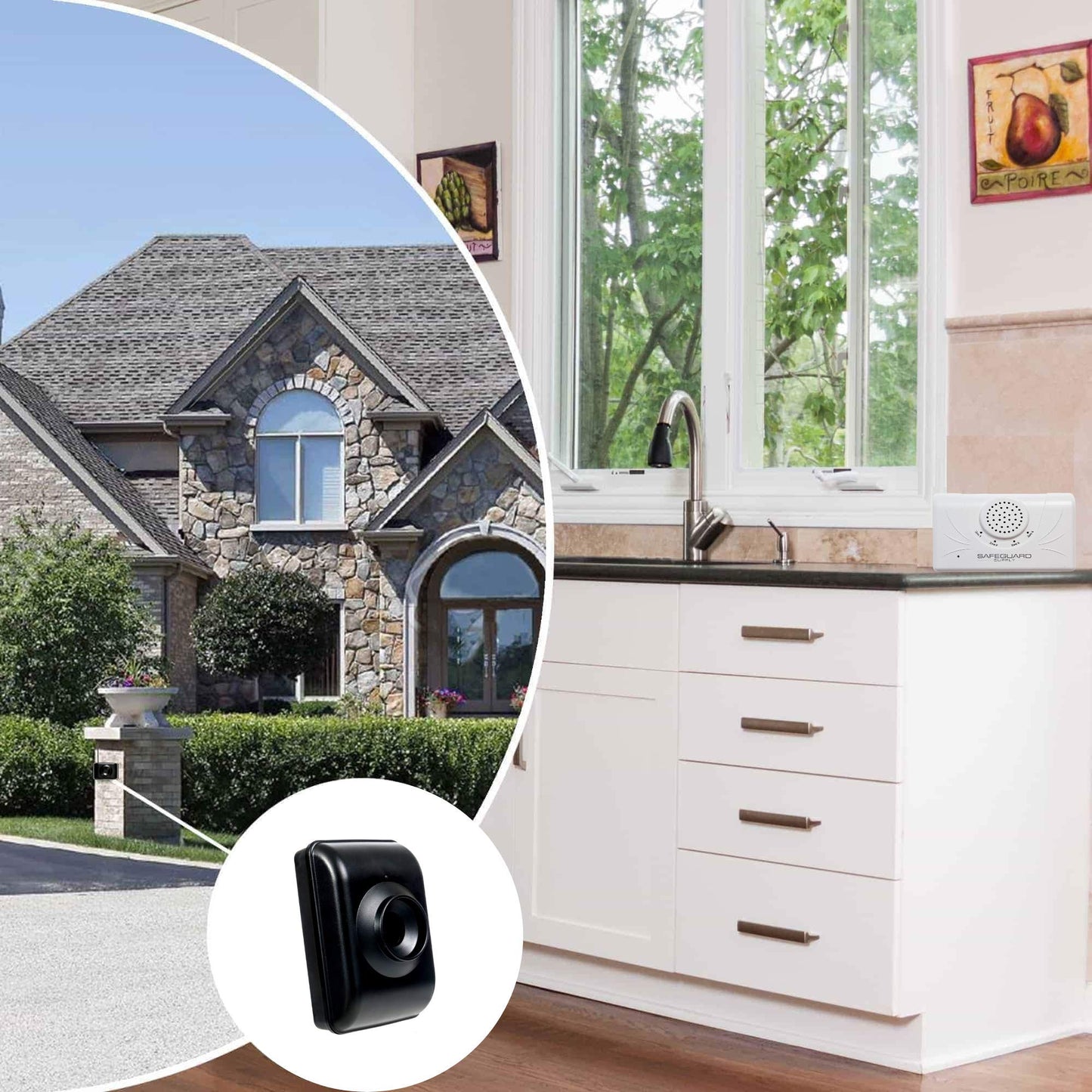 Safeguard Supply - Driveway Sensor Motion Detector, ERA-DSTX Driveway Alert Outdoor Motion Sensor Alarm, 3/4 Mile Wireless Range, for Use Only