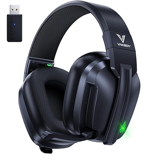 Vakedy HW11 Wireless Gaming Headset for PS5,PS4,PS4 Pro, Switch,Mac,Bluetooth 5.3 Gaming Headphones with Noise Canceling Mic,Gamer Headphones