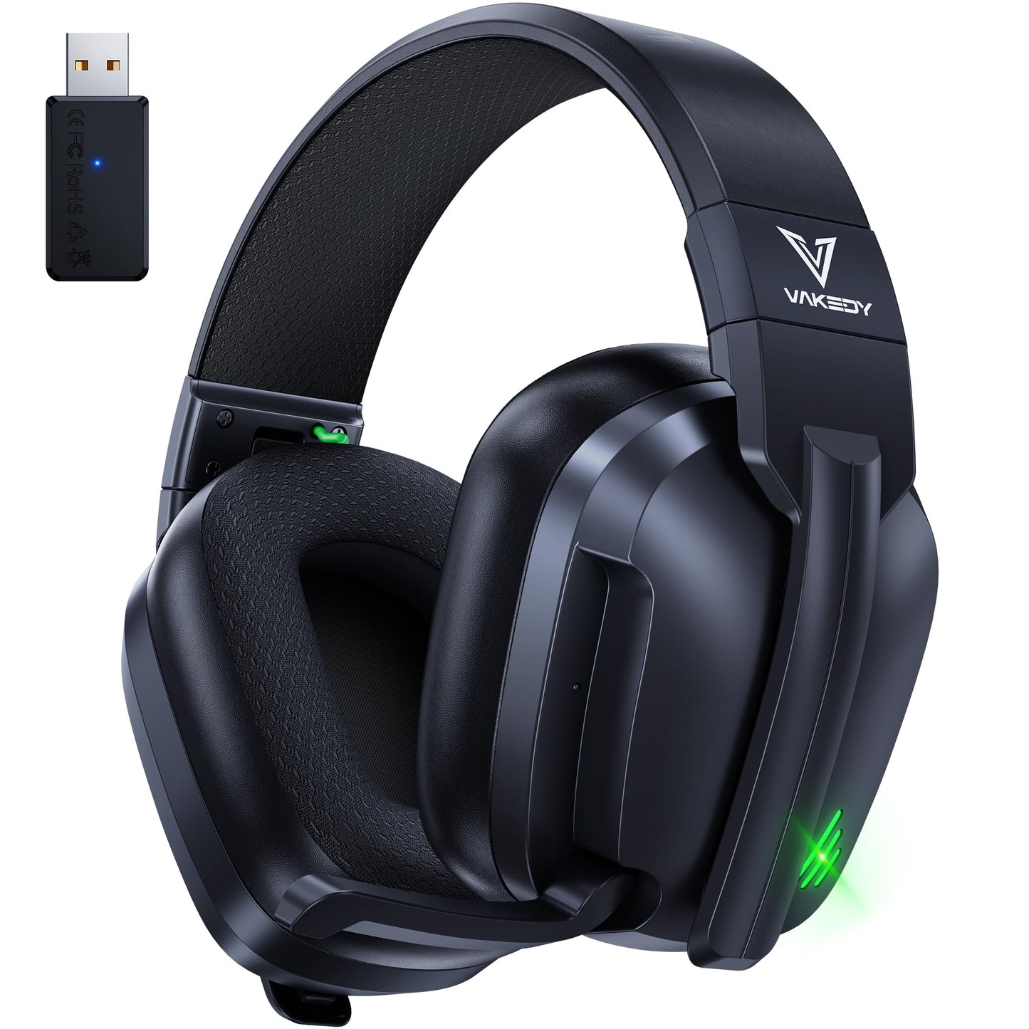 Vakedy HW11 Wireless Gaming Headset for PS5,PS4,PS4 Pro, Switch,Mac,Bluetooth 5.3 Gaming Headphones with Noise Canceling Mic,Gamer Headphones