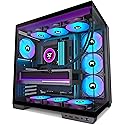 HYXN H1 HYXN ATX PC Case - Pre-Installed with 7 PWM ARGB Fans - Dual Cavity Mid-Tower PC Gaming Case - with Type-C - Can Hold up to 3X 360mm Radiator