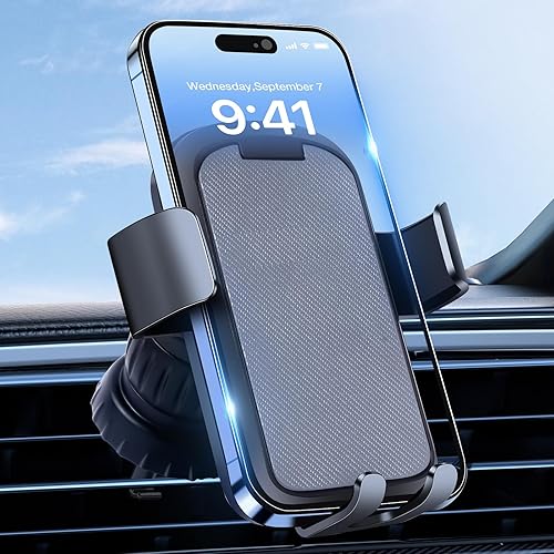 TGuidHand Car Phone Holder Fits iPhone 15/14/ 13 More 4.7-6.7’ Phones, Black (Argyle)