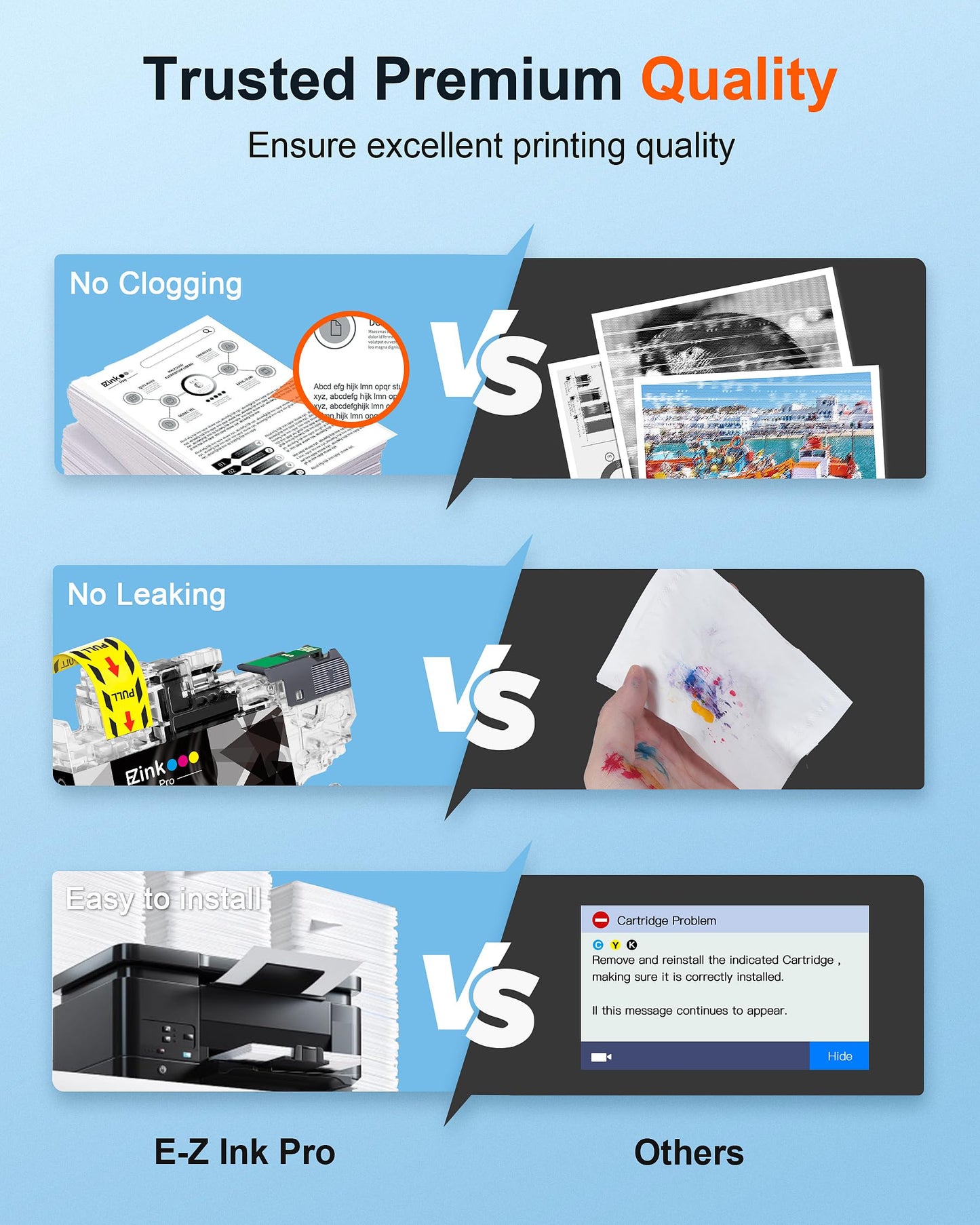 E-Z Ink Pro LC401XL LC401 Black Ink Cartridges Compatible Replacement for Brother LC401XL LC 401 XL to use with MFC-J1010DW MFC-J1012DW MFC-J1170DW