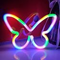 JYWJ Butterfly Neon Sign,USB or 3-AA Battery Powered Neon Light,LED Table Decoration,Bedroom Wall Decoration,Birthday Gift,Wedding Supplies Business