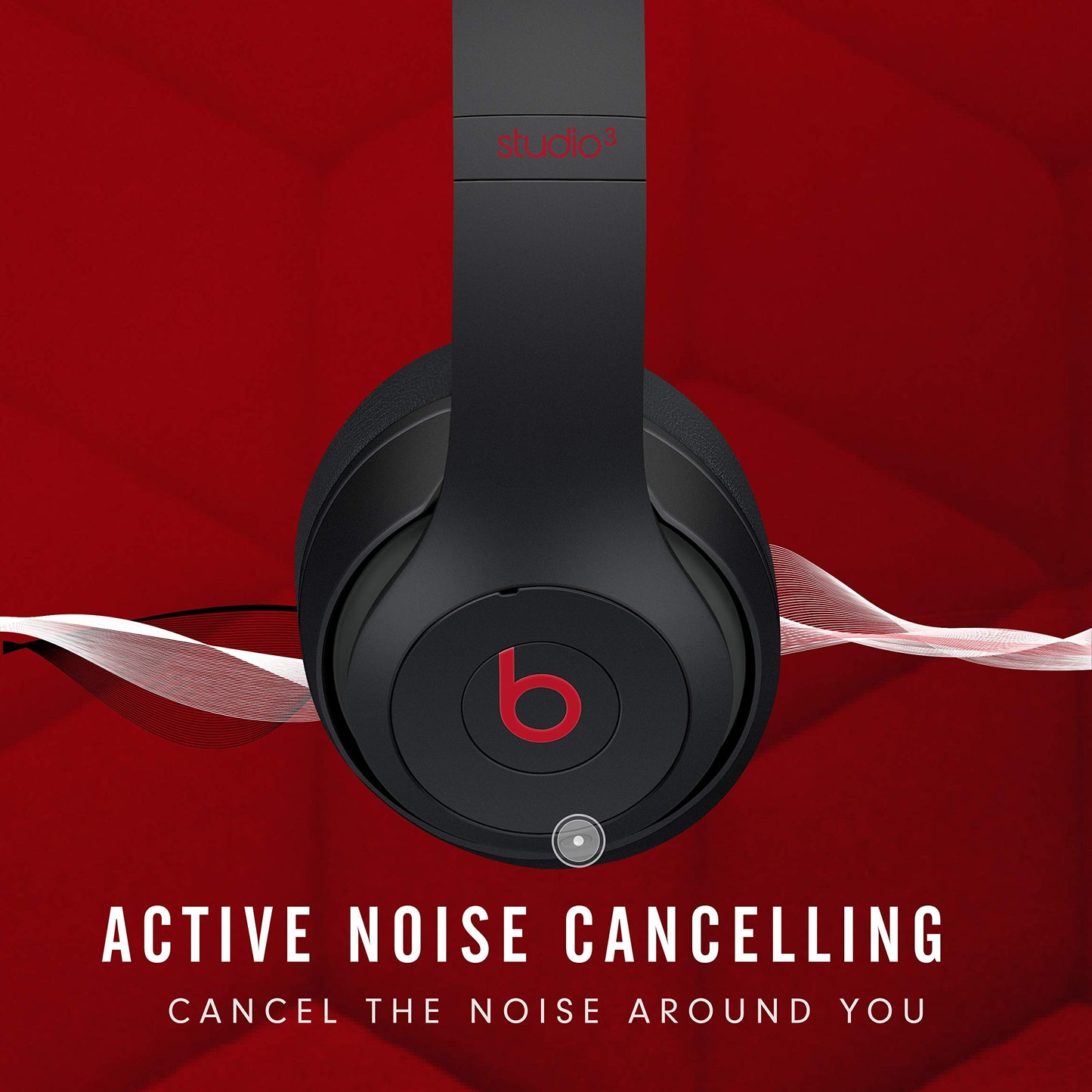 Beats Studio3 Decade Collection Wireless Over-Ear Headphones - Defiant Black/Red (Renewed)