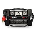 D'Addario Tour-Grade Power Base - Surge Protector Outlet - Surge Protector Power Strip - Stage Power Strip with 6 ft Cable - 5 Standard and 3