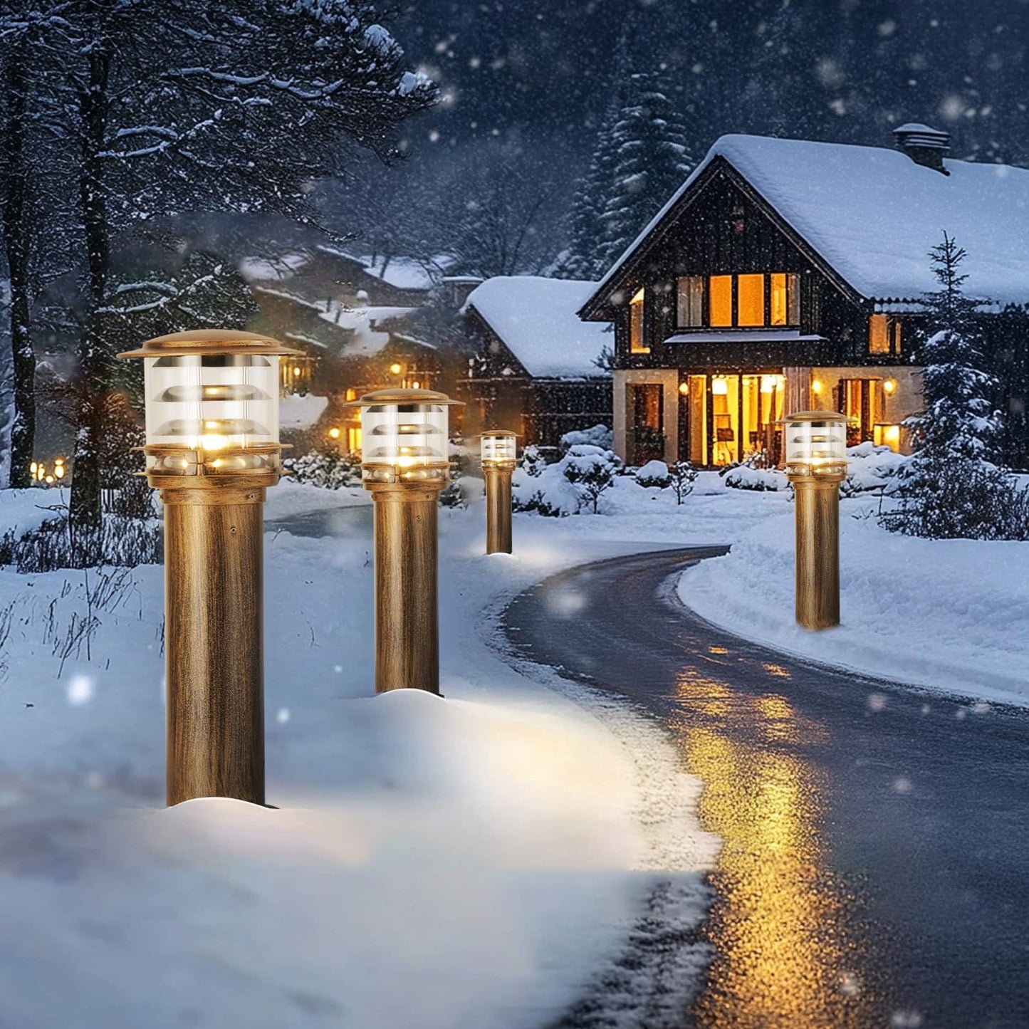 SLAWA Outdoor Post Caps Lights Aluminum Landscape Pathway Lamps With Acrylic Shade Waterproof Column Pillar Lamps Fence Deck Bollard Lighting Cylinder