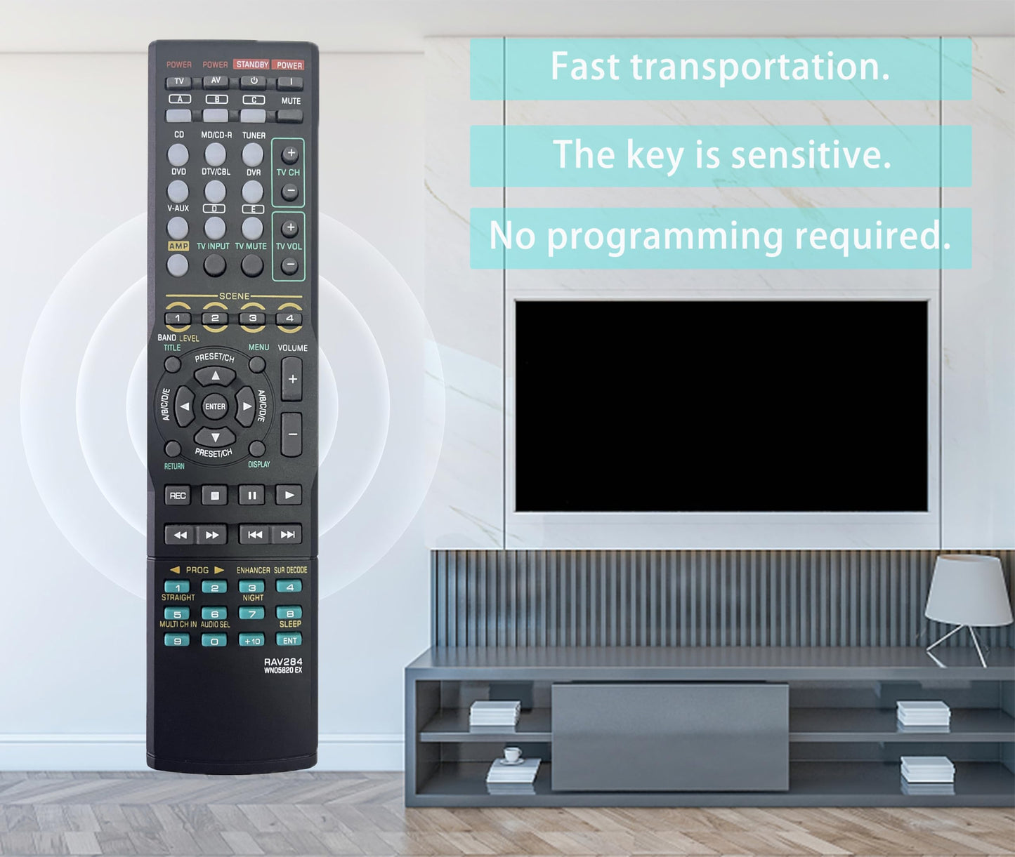 Replacement Remote Control for Yamaha RAV283 RAV284 HTR-6230 RAV285 RX-V363 RX-V365 RX-V463 RX-V563 RX-V663 HTR-6130 HTR-6140 YHT-390 YHT-690 HTR6160