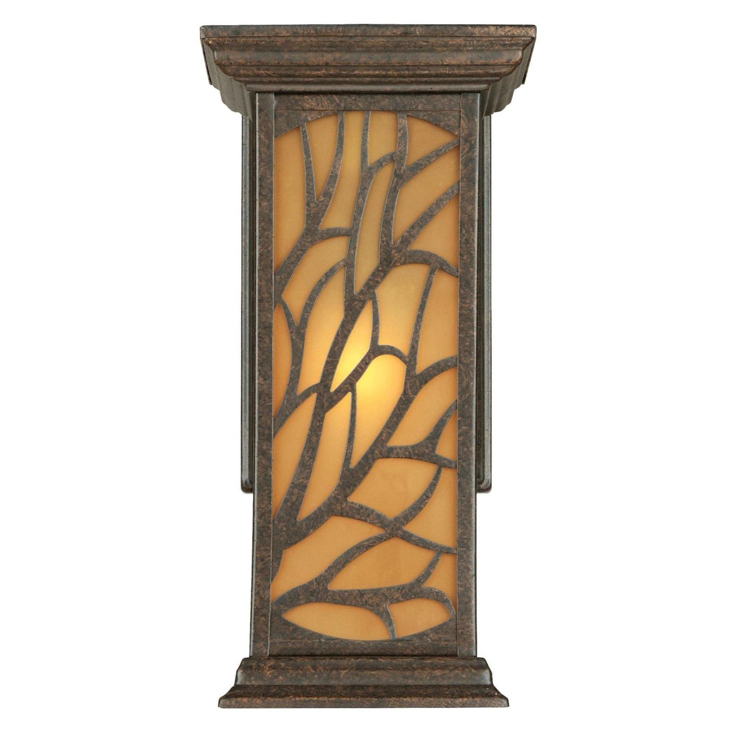 Westinghouse 6315000 Glenwillow One-Light Outdoor Wall Lantern with Amber Frosted Glass, Victorian Bronze