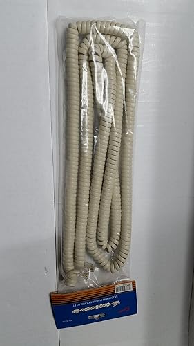 ESAW 50' Foot Modular Telephone Coiled Handset Cord Ivory Replacement