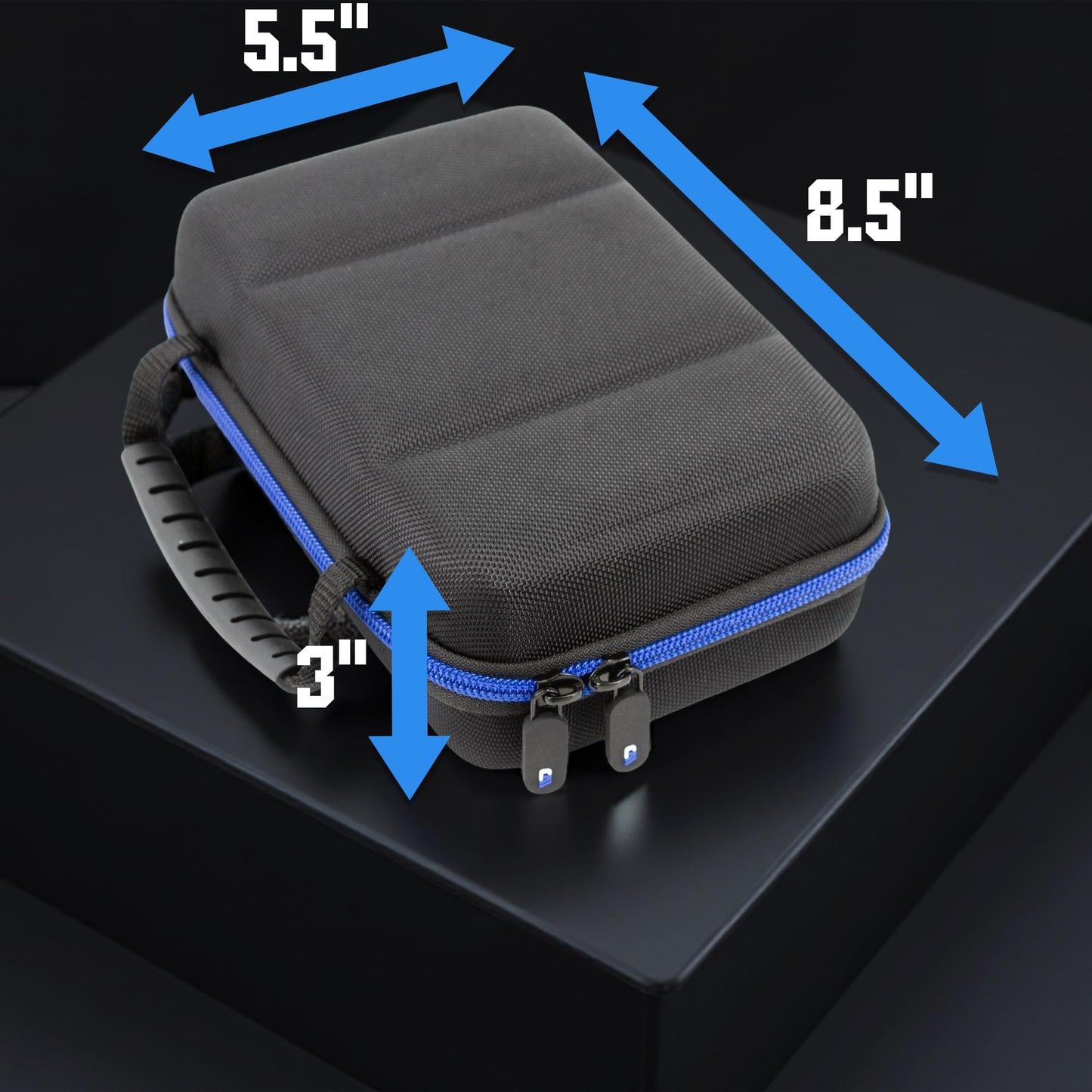 CASEMATIX Hard Shell Electronics Organizer Travel Case with 2 Adjustable Cable Bag Dividers, 3 Zipper Pouches and Elastic Cable Loops - Compact and