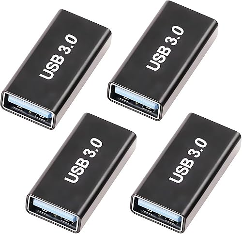 4Pack USB Female to Female Adapter for Connecting Two USB Male Ends Devices, Compatible with MacBook Pro/Air, IPad Pro Google Pixel,Apple Etc.