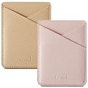 BIAJIYA Phone Card Holder, PU Leather Sleeve, Credit Card Holder Stick On Phone Case for iPhone Samsung Most Smartphones (Pink)