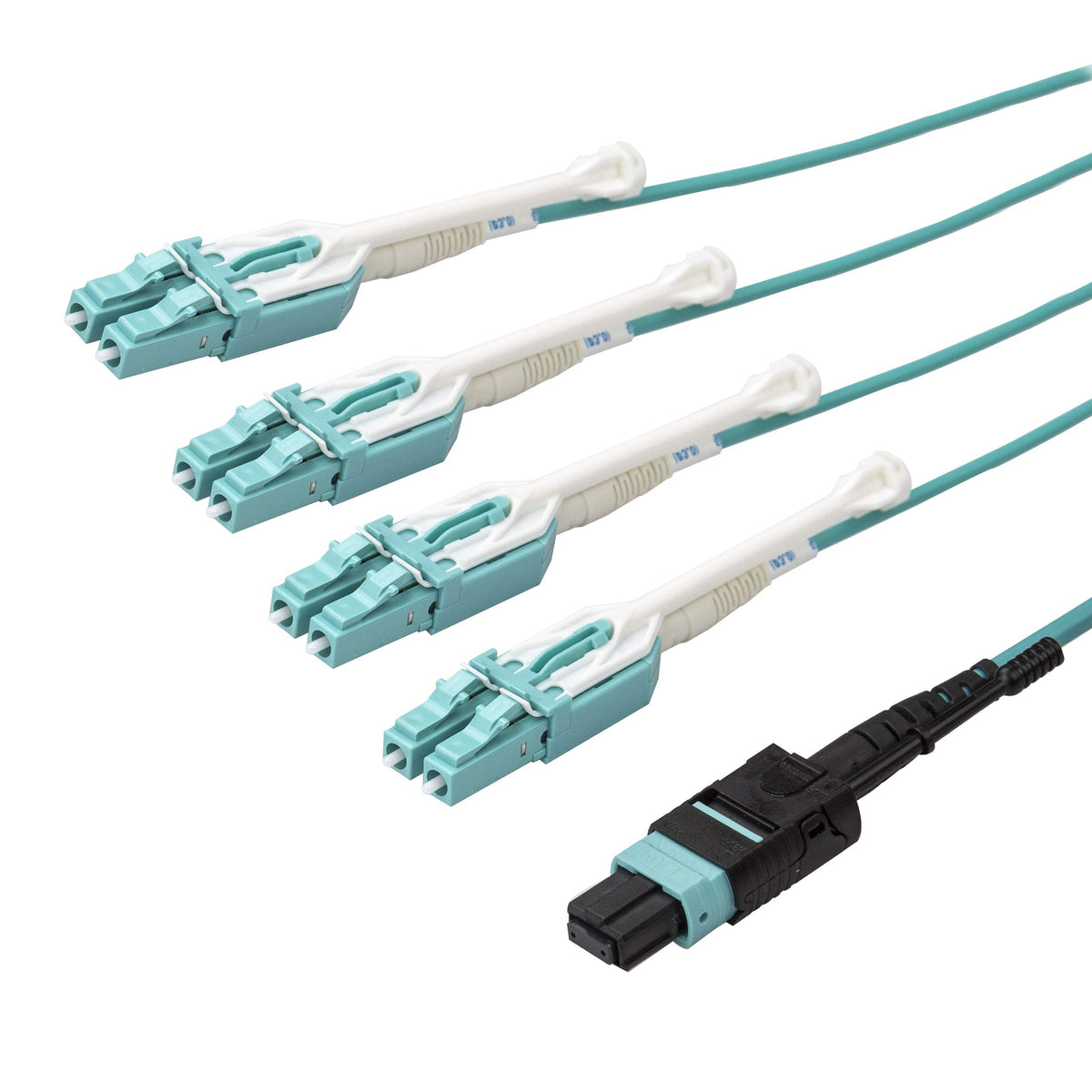 StarTech.com 2m (6ft) MTP(F)/PC to 4X LC/PC Duplex Breakout OM3 Multimode Fiber Optic Cable, 40G, Fiber Jumper Cord