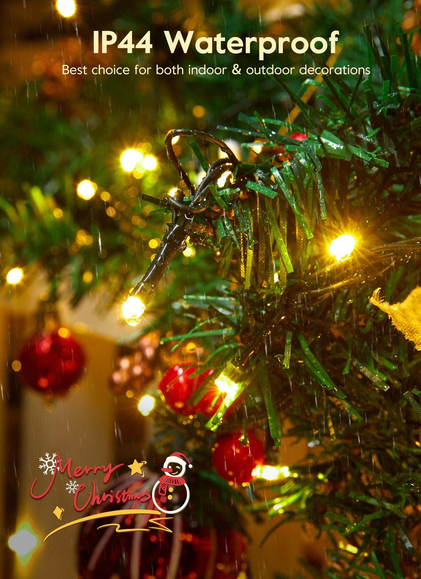 66FT 200 LED Christmas Tree Lights, Twinkle Fairy Lights String with 8 Flashing Modes String Lights for Indoor Bedroom Outdoor Christmas Trees Garland