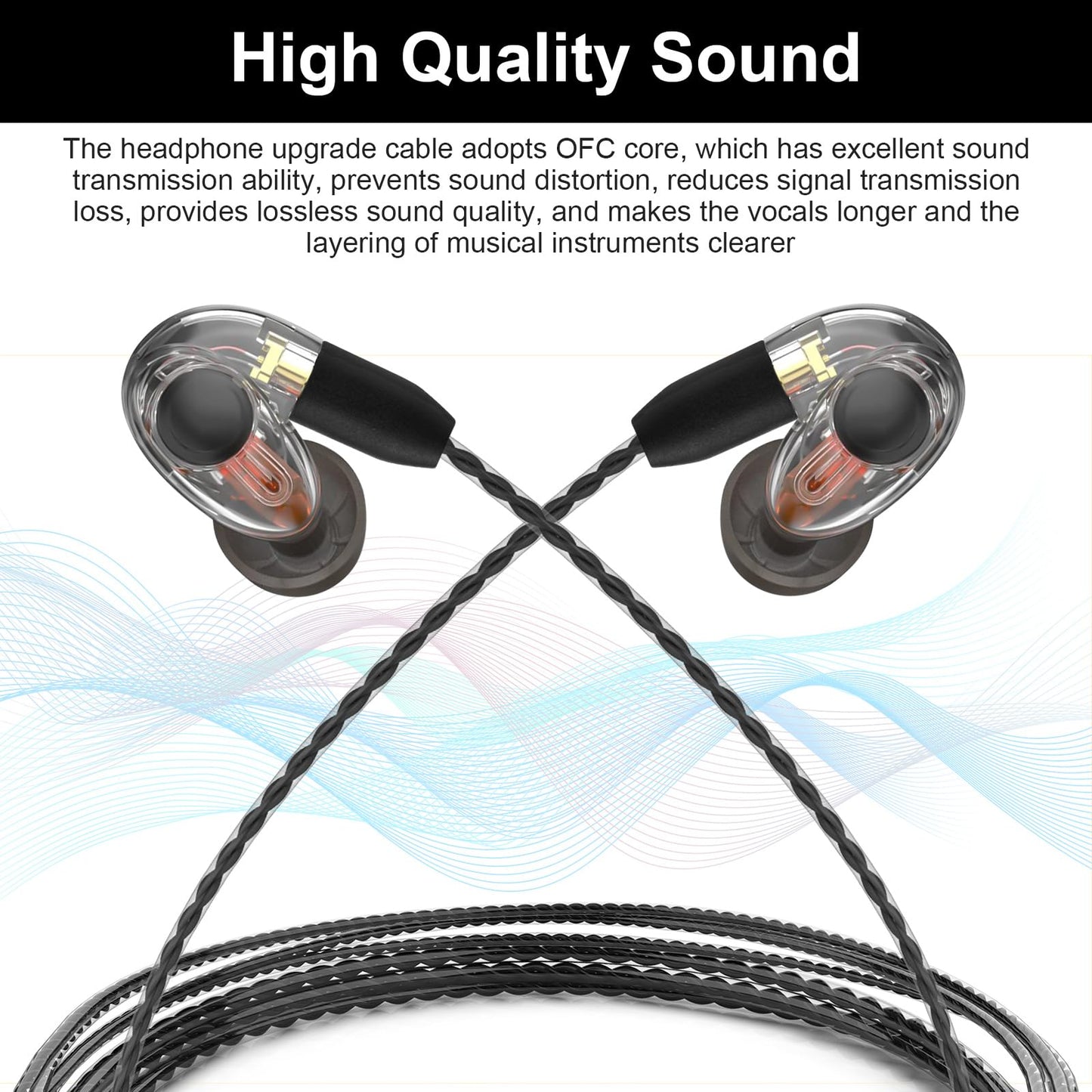 MMCX Cable with Mic Compatible with Shure SE215, SE215 PRO, SE315, SE425, SE425 PRO, SE535, SE846, UE900 Earbuds, 3.5mm Headphone Cable with Volume…