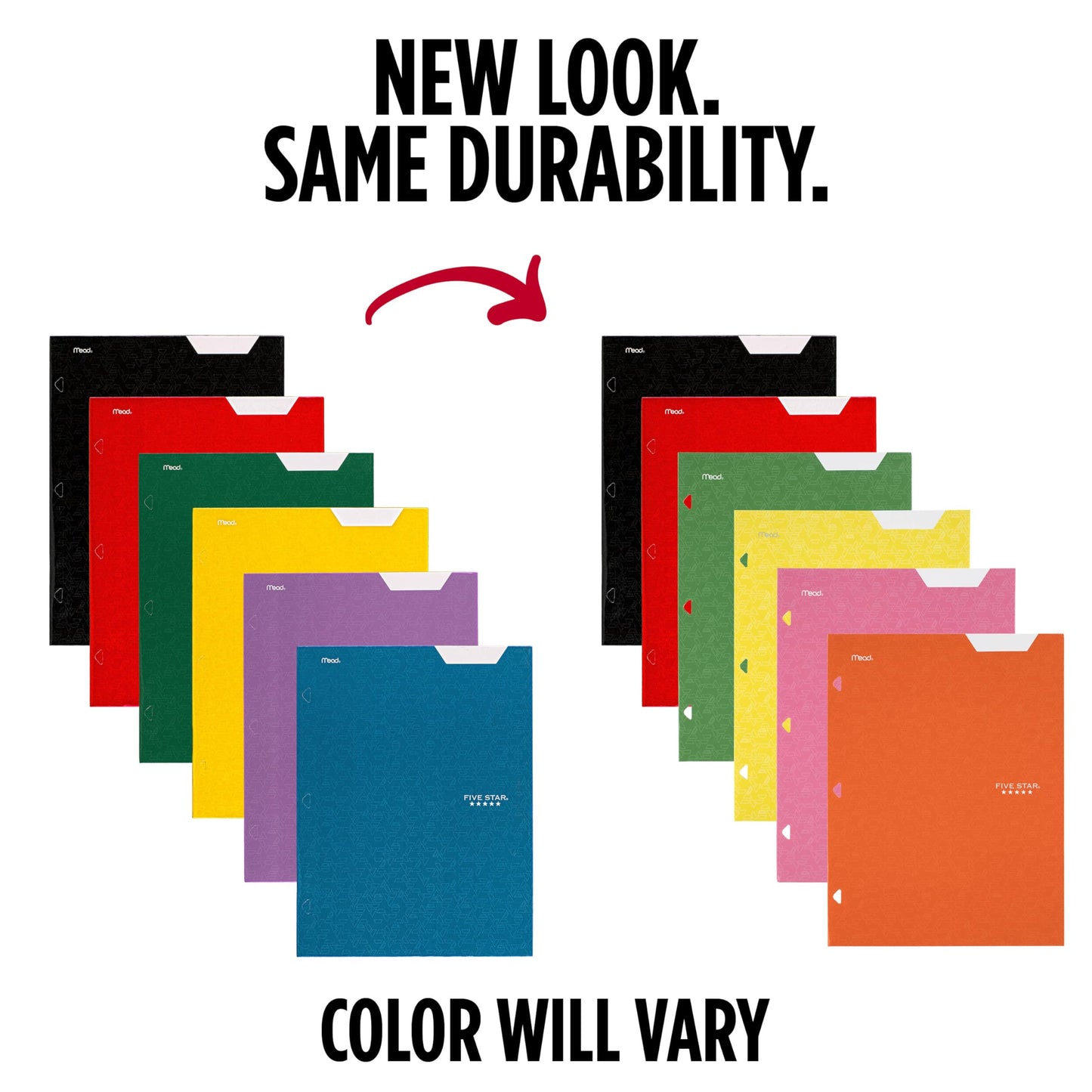 Five Star 4-Pocket Folder, 6 Pack, Paper Folder, Fits 3-Ring Binders, Holds 8-1/2" x 11" Paper, Assorted Colors (38056)