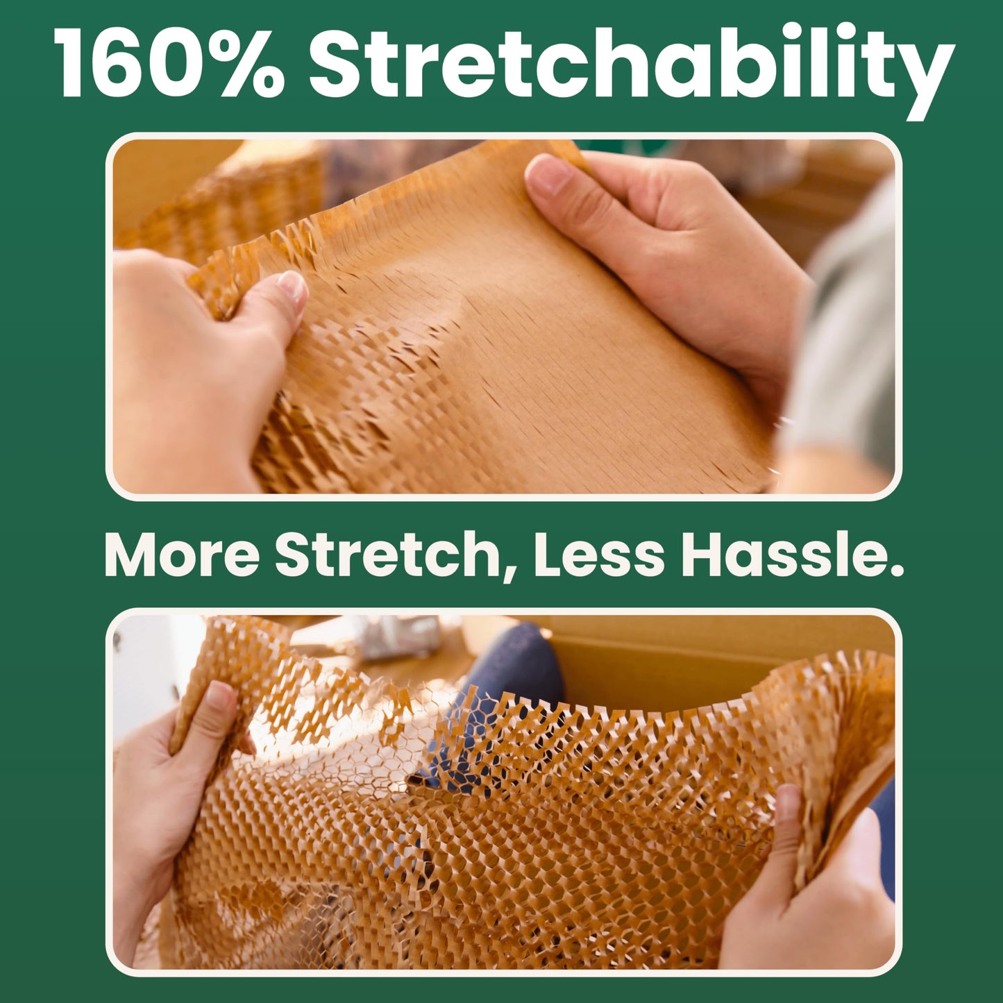 12" x 150FT Honeycomb Packing Paper Roll for Moving & Shipping - Expandable Kraft Cushion Wrap for Small Business Packaging - Eco Friendly Protective
