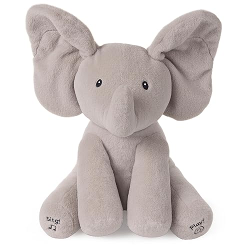 Baby Gund Animated Flappy The Elephant Plush, Singing Stuffed Animal Baby Toy for Ages 0 and Up, Gray, 12"