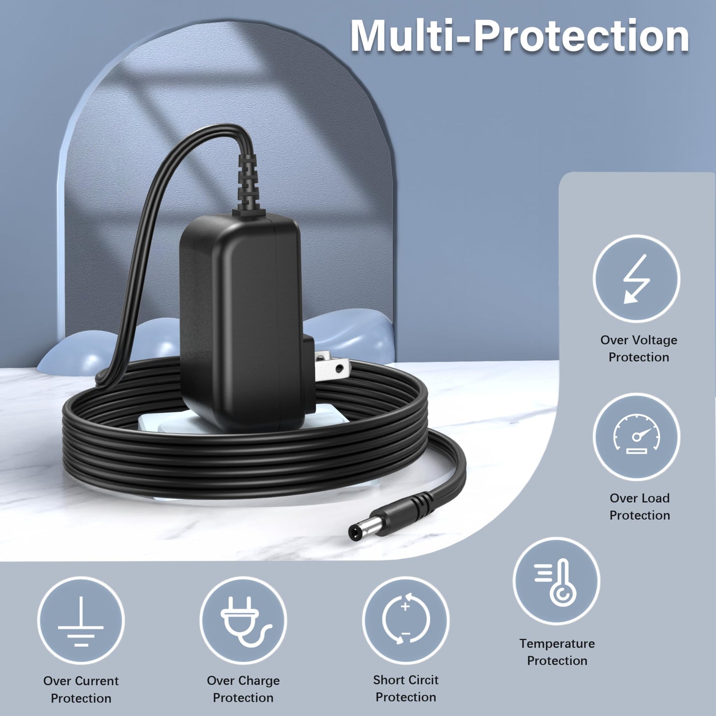 15V 2A 1.5A AC Adapter Power Supply Charger, 30W Universal Switching Power Cord Charger with 10 Multi Jacks DC Plug for 300mA 400mA 500mA 600mA 700mA…