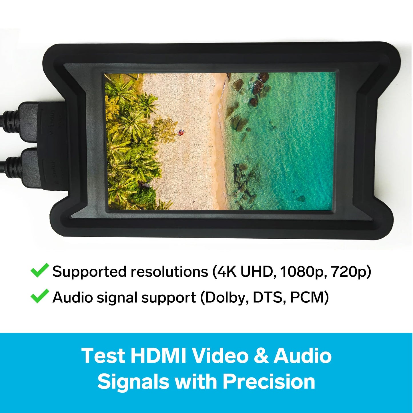 STEREN Handheld, Portable, HDMI Tester with HD LCD Display and Audio - 1080p Full Color Audio & Video Assurance - Screen is Resistant to Dust, Water