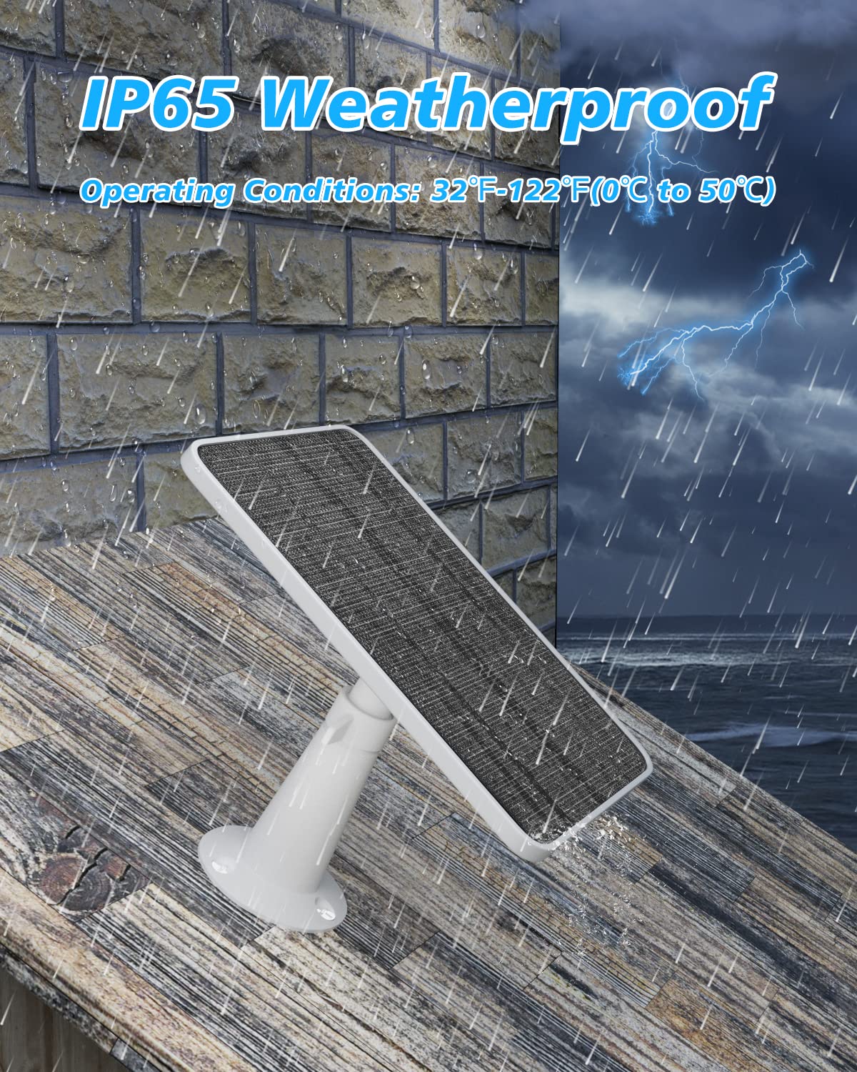 Solar Panel Charger Compatible with Arlo Pro 5S/Pro 4/Pro 3/Pro 3 Floodlight/Ultra/Ultra 2 Camera, 6V 4.5W Solar Panels Charging IP65 Weatherproof w