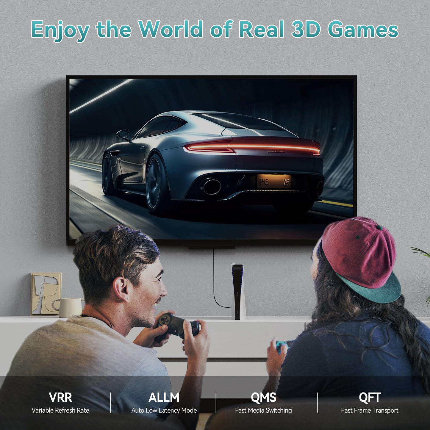 Anehmeta Fiber Optic HDMI Cable 150FT/46M, Long HDMI 2.1 Cable Support 48Gbps High Speed 8K@60Hz 4K@120Hz Dynamic HDR/eARC/HDCP 2.2&2.3/Dolby Atmos