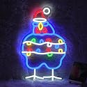 GNVETZLL Chicken Christmas Neon Sign Santa Hat Neon Light Sign Merry Christmas Rooster Neon Light for New Year Party Living Room Club Decoration(16.54