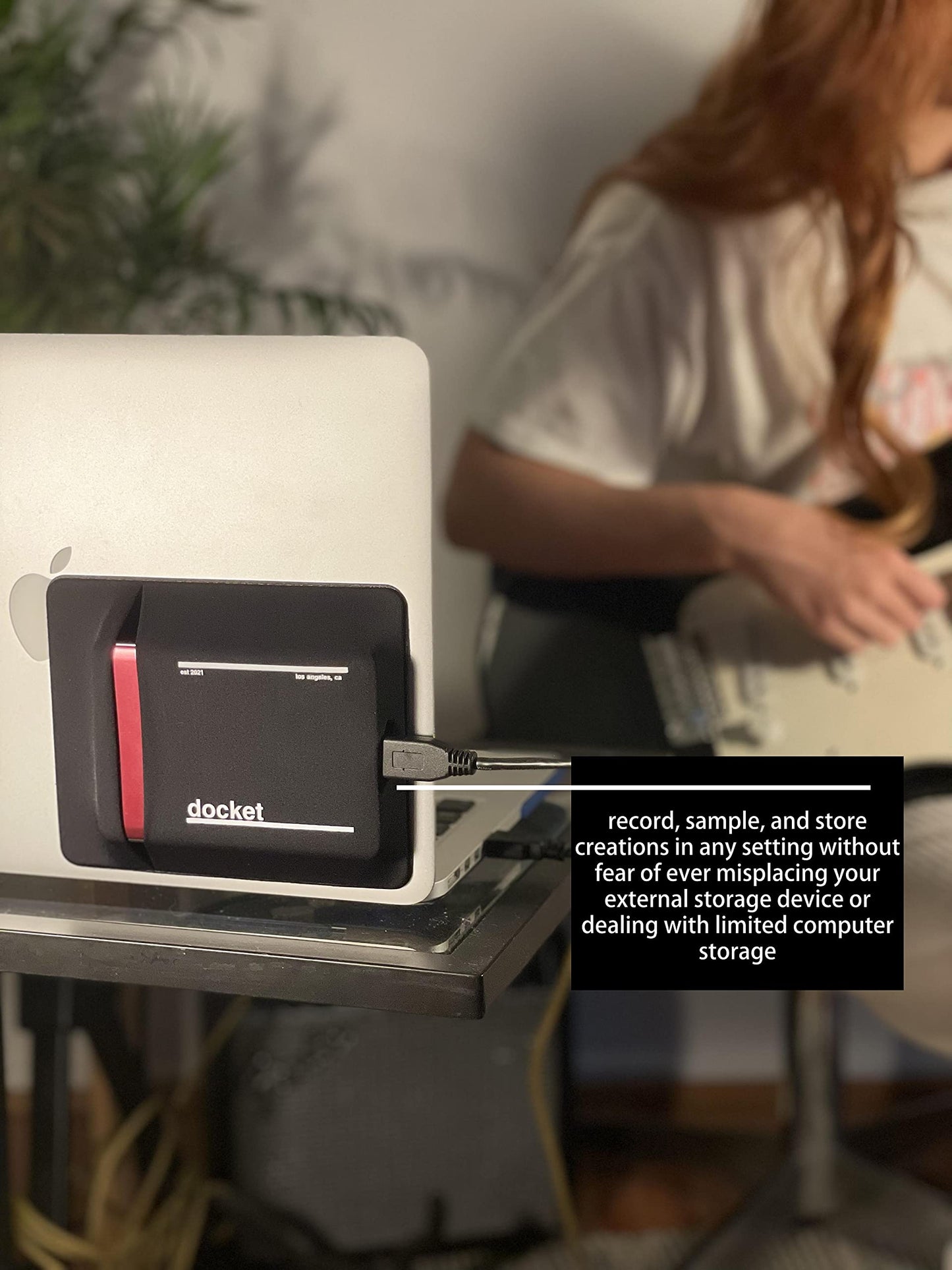 docket External Hard Drive Holder for Laptop - Closed Pocket Design with Cable Hole for Safe Storage - Expand Storage While Eliminating Boundaries